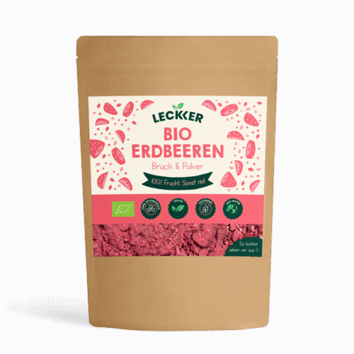 Gefriergetrocknete Erdbeeren Bruch Verpackung