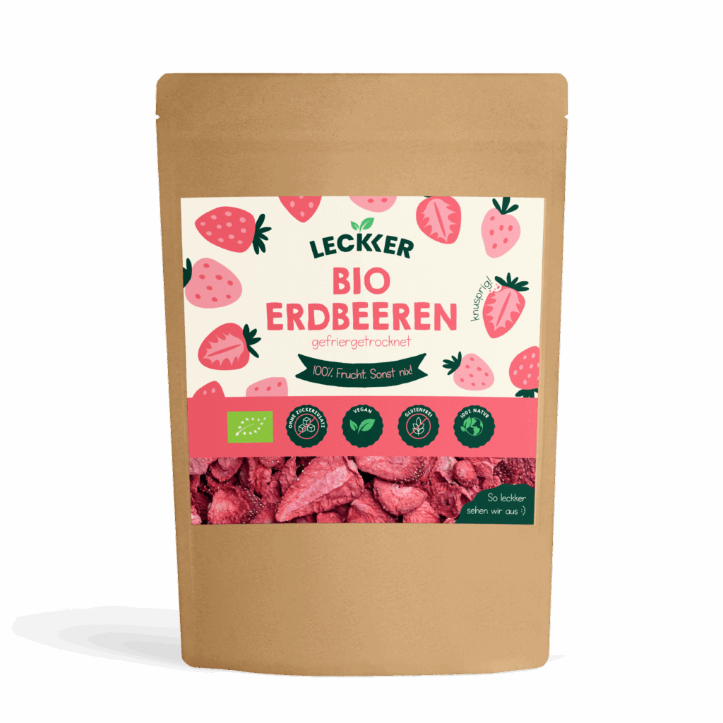 gefriergetrocknete Erdbeeren Packung