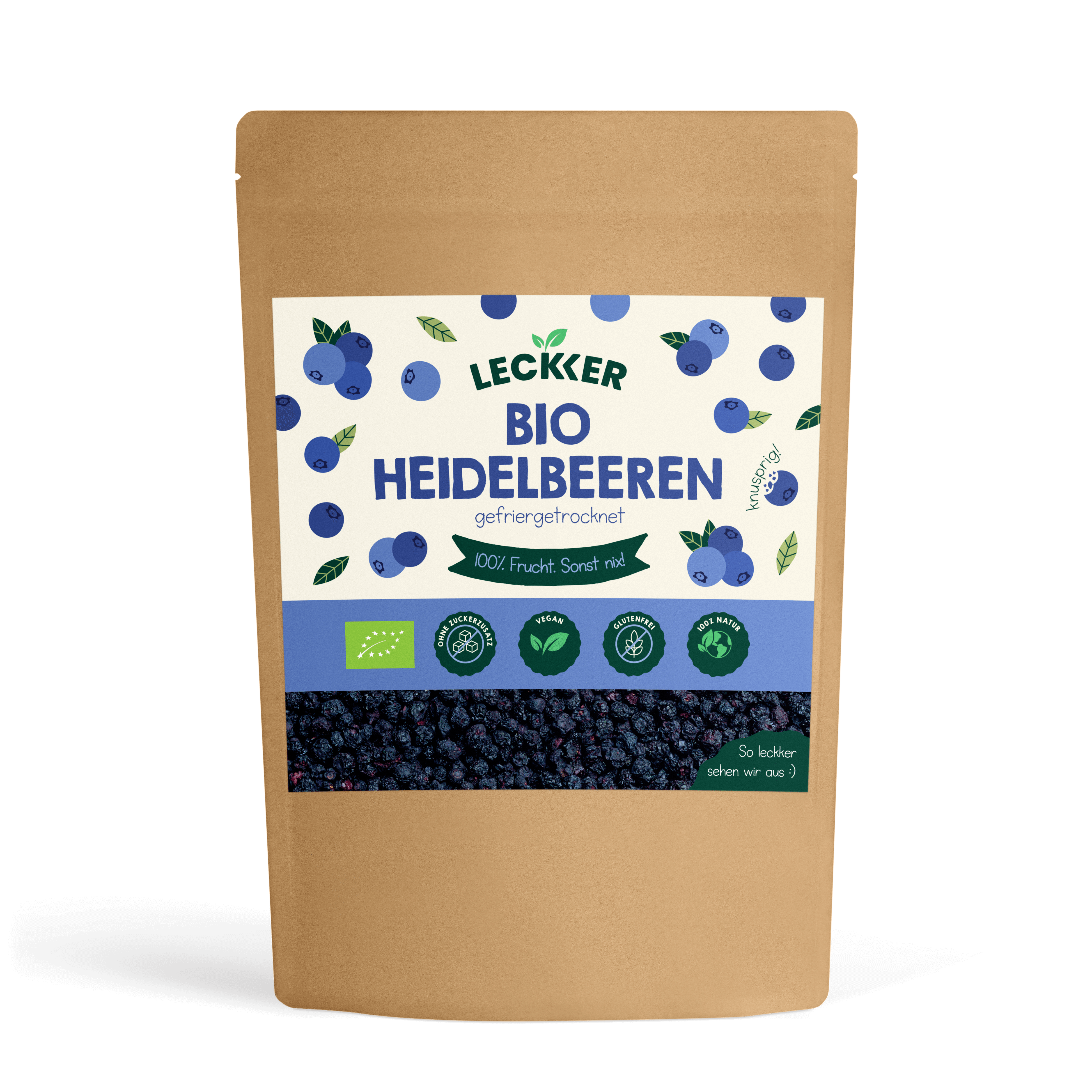 Gefriergetrocknete Heidelbeeren Packung