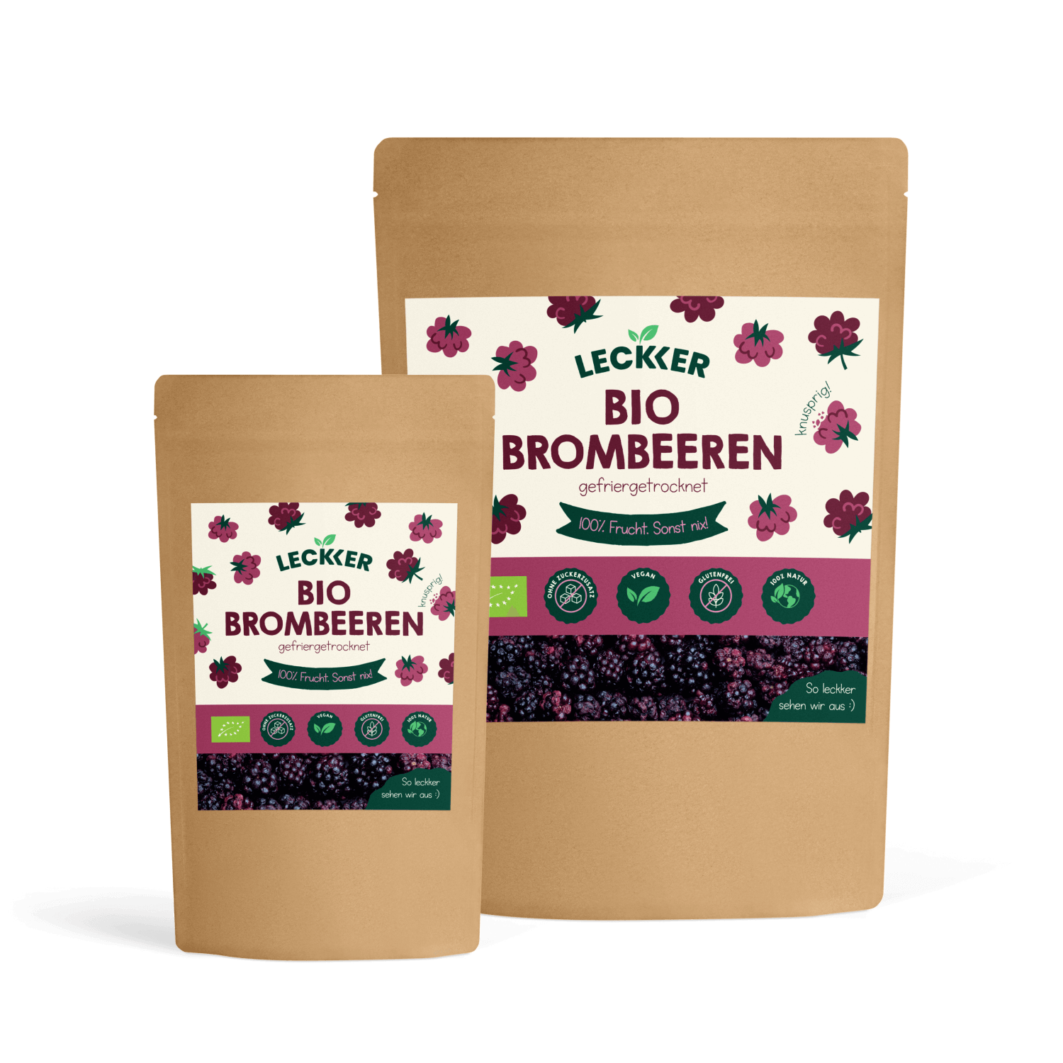 gefriergetrocknete Erdbeeren Packung