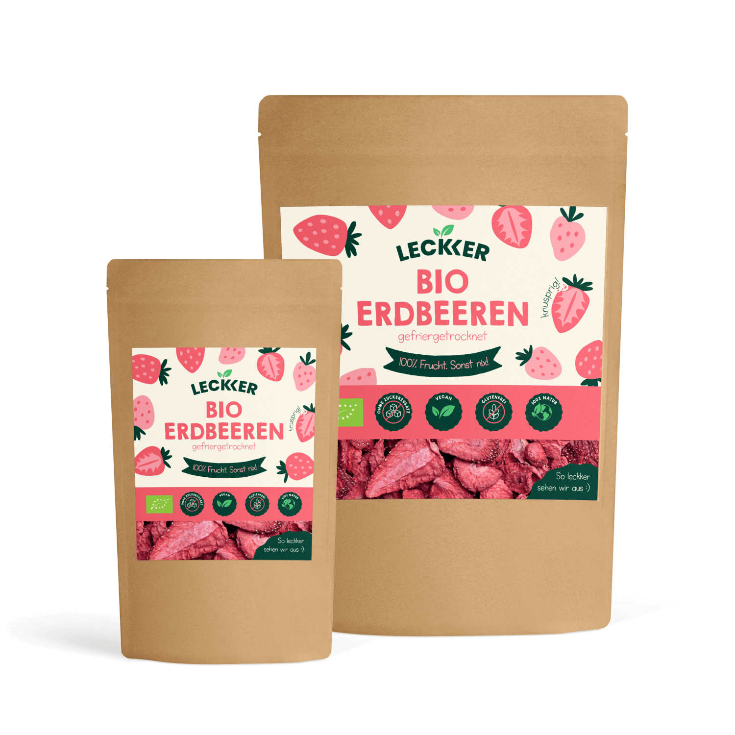 gefriergetrocknete Erdbeeren Packung
