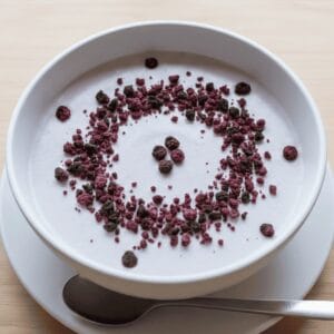 Dessert gefriergetrocknete Heidelbeeren