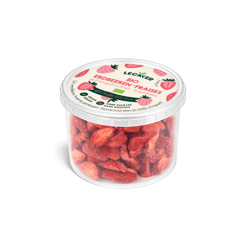 gefriergetrockneter erdbeeren snack bio
