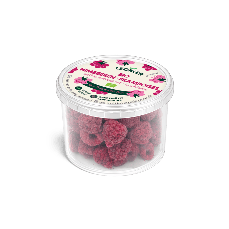 gefriergetrockneter himbeeren snack bio