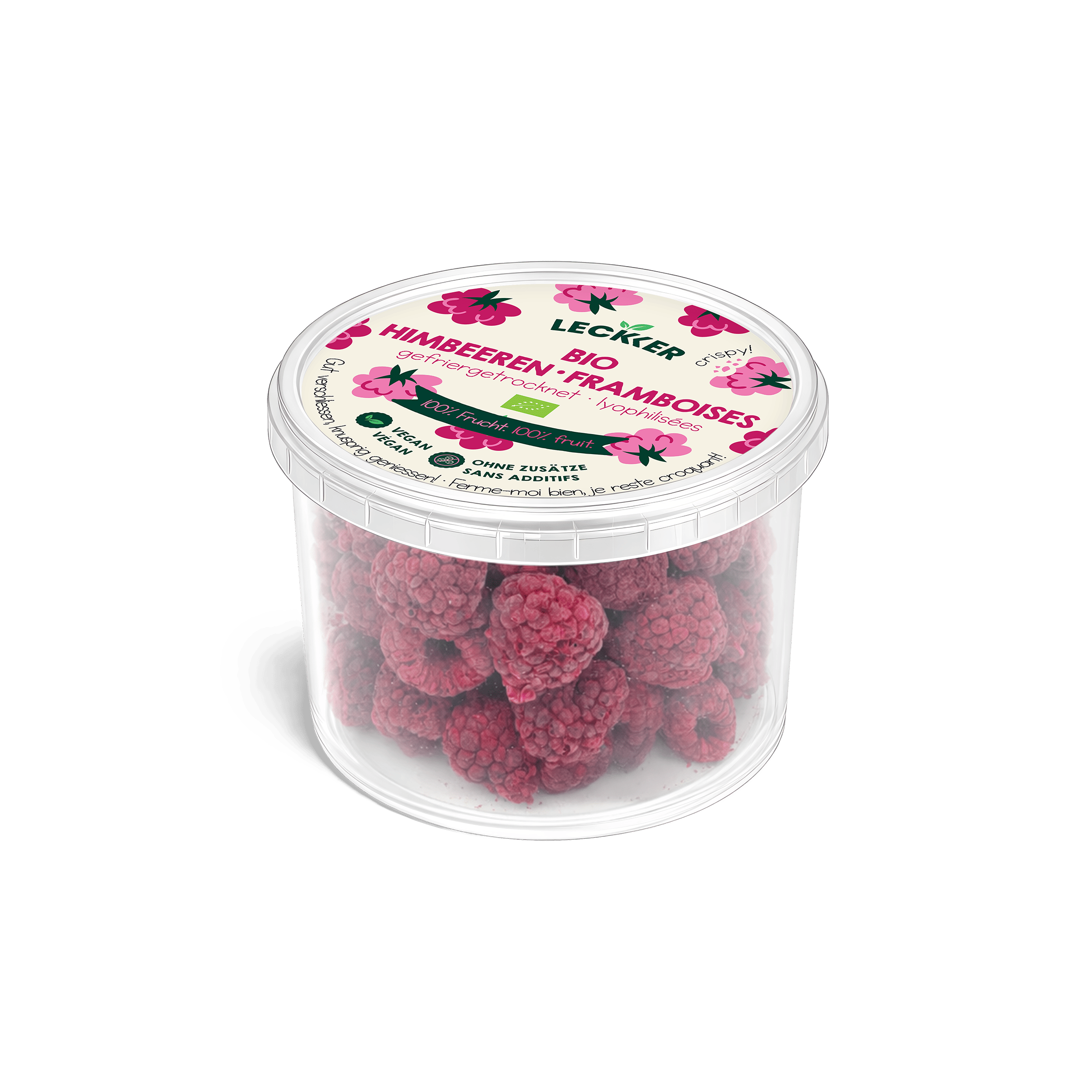 gefriergetrockneter himbeeren snack bio