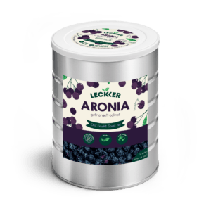 Gefriergetrocknete Aronia von leckker in Edelstahl Dose