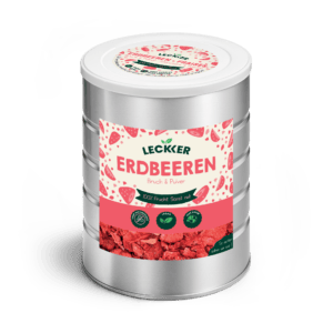 Gefriergetrocknete Erdbeeren von leckker in Edelstahl Dose