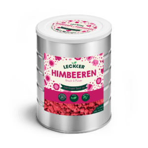 Gefriergetrocknete Himbeeren in Edelstahl Dose