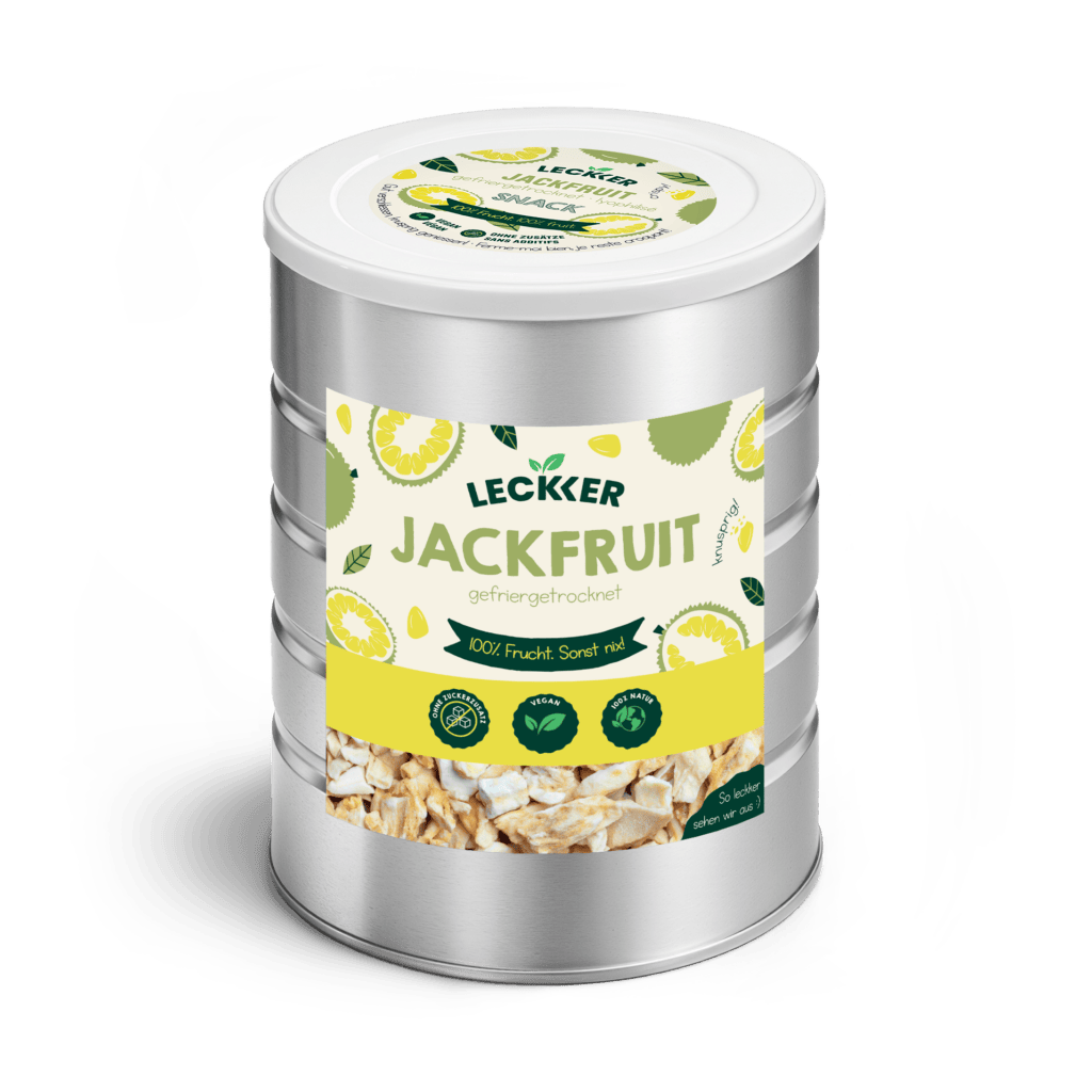 Gefriergetrocknete Jackfruit in Edelstahl Dose